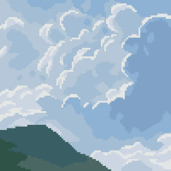 Pixelkunst Des Komplexen Wolkenhimmels — Stockvektor