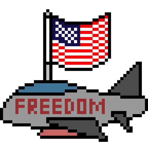 Vecteur Pixel Art Guerre Liberté Isolé — Image vectorielle