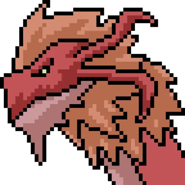 Vecteur Pixel Art Monstre Tête Isolé Dessin Animé — Image vectorielle