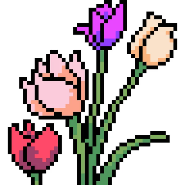 Wektor Pikseli Sztuka Kwiat Izolowane — Wektor stockowy
