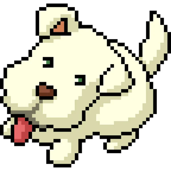 Vector Pixel Arte Perro Mascota Dibujos Animados Aislados — Archivo Imágenes Vectoriales