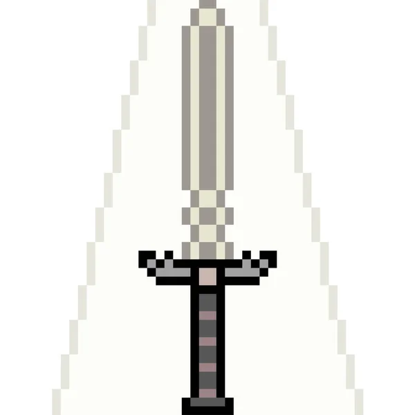 Vector Pixel Arte Espada Fantasía Aislado — Vector de stock