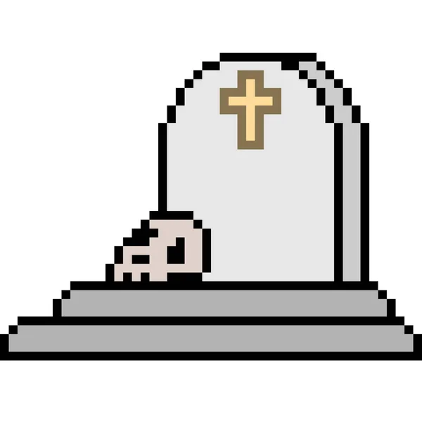 Vecteur Pixel Art Tombe Isolé — Image vectorielle