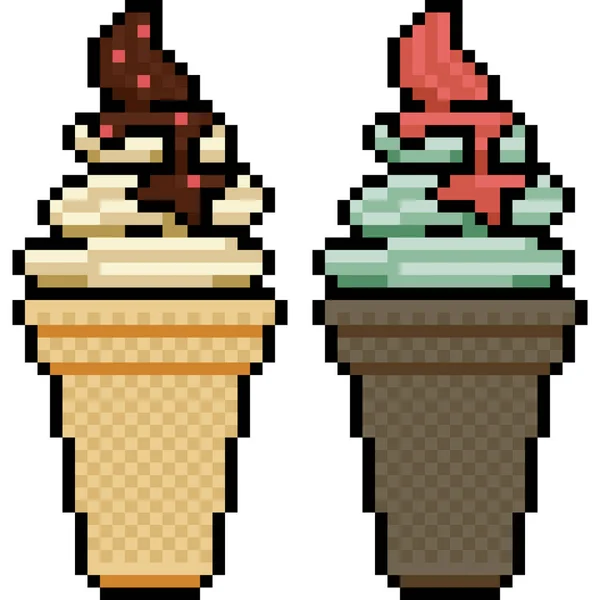 Vector Pixel Arte Helado Aislado — Vector de stock