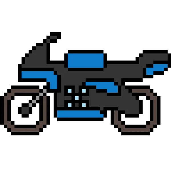 Vector Pixel Art Motorcycle Isolated — Stock Vector