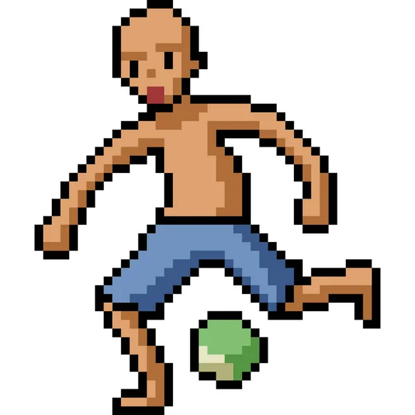 Vecteur Pixel Art Noix Coco Football Isolé Dessin Animé — Image vectorielle