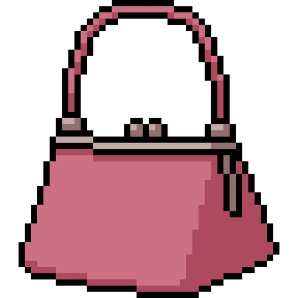 Vector Pixel Art Lady Bag Isolated Cartoon — Stock Vector