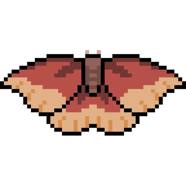 Vector Pixel Arte Insecto Polilla Aislado — Vector de stock