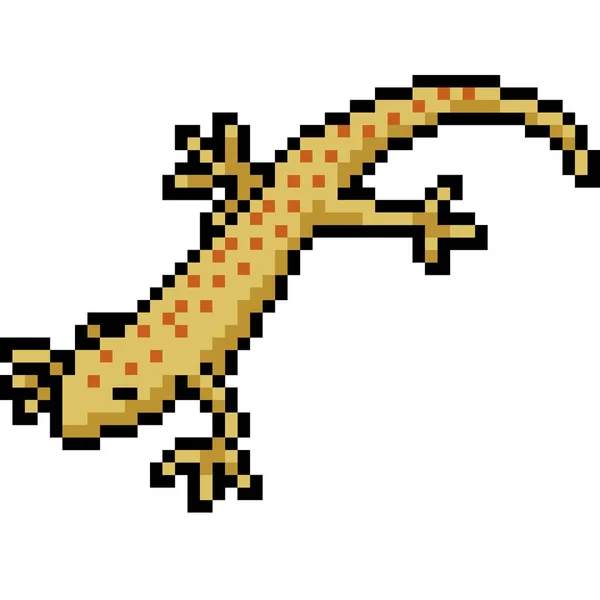 Vector Pixel Arte Lagarto Dibujos Animados Aislados — Archivo Imágenes Vectoriales