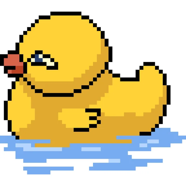 Pixel Vetorial Arte Brinquedo Pato Isolado Desenho Animado —  Vetores de Stock