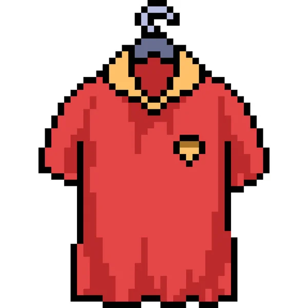 Vettoriale Pixel Art Camicia Rossa Isolata — Vettoriale Stock