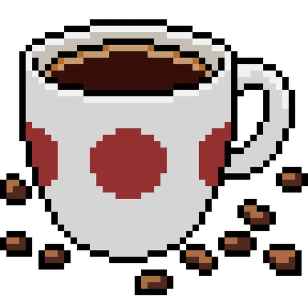 Vektor Pixel Konst Kaffe Isolerad — Stock vektor