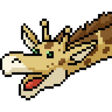 vektör piksel sanat zürafası izole edilmiş çizgi film