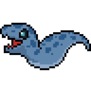 Vektör piksel sanat sevimli canavar izole çizgi film