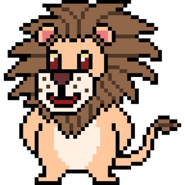 vektör piksel sanat aslanı izole edildi