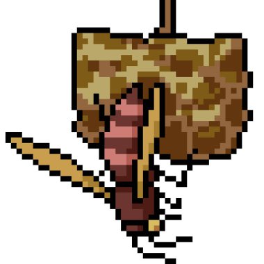 vektör piksel sanat eşekarısı izole çizgi filmi