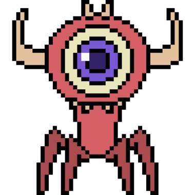 vektör piksel sanat canavarı izole edildi