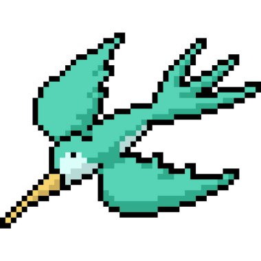 Vektör piksel sanatı yalıtılmış çizgi film yutar