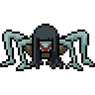 Vektör pikseli kadın hayalet karta izole edilmiş.