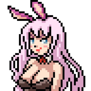 vektör piksel sanat anime kız izole cartoo