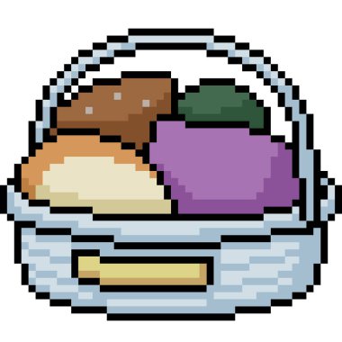 vektör pikseli yemek sepeti izole edilmiş çizgi film