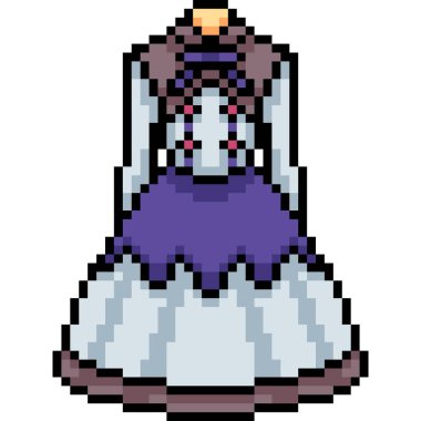 vektör piksel sanat kadın elbise izole çizgi film