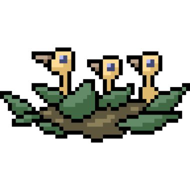 Vektör pikseli yavru kuş karikatürü