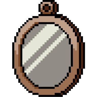 Vektör piksel sanat aynası izole edilmiş karta asılır