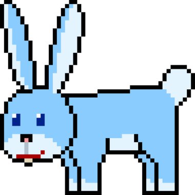 Vektör piksel sanatı doldurulmuş hayvan tavşanı karikatürü