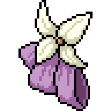 vektör piksel sanat çiçek kurdelesi izole çizgi film