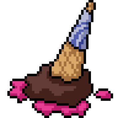 vektör piksel sanat dondurması izole edilmiş çizgi filmden düştü