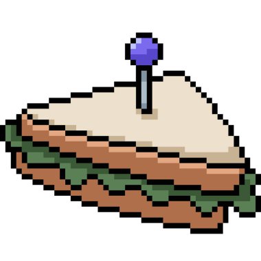 vektör pikselli sandviç izole edilmiş çizgi film