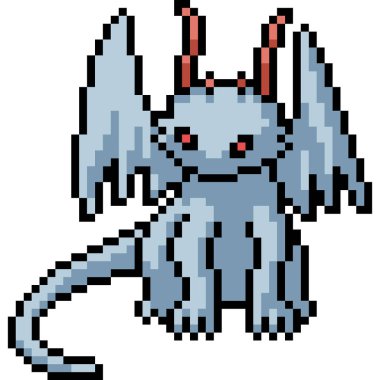 vektör pikseli sanat ejderhası fantezi karikatürü