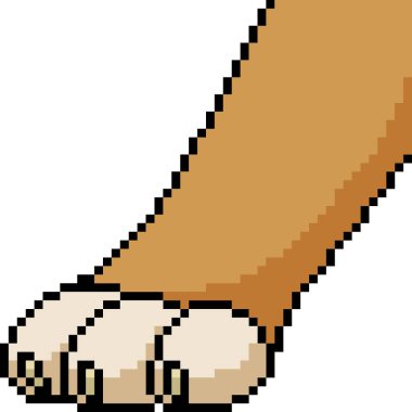 vektör piksel sanatı patisi izole edilmiş cartoo