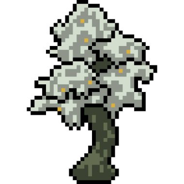 vektör piksel sanat ağacı dekorasyonu izole edildi