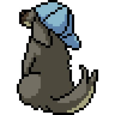 Vektör piksel sanat köpeği evcil hayvan karikatürü