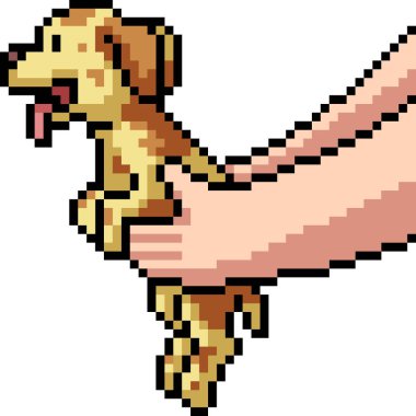 vektör pikseli resim köpek yavrusu izole edilmiş çizgi film