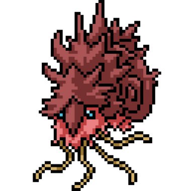 Vektör piksel sanatı izole edilmiş deniz tarağı canavarı