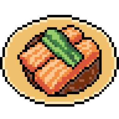 vektör piksel sanatı Asya yemeği izole edildi