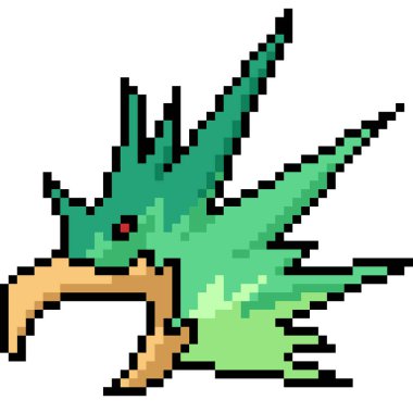 Vektör piksel sanat fantezi kuş izole çizgi film