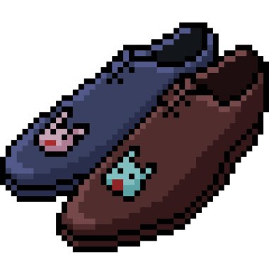 vektör piksel sanat deri ayakkabı izole çizgi film