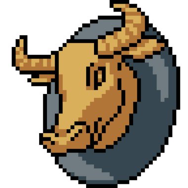 Vektör piksel sanat altın bufalo karikatür izole