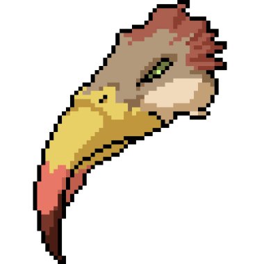vektör piksel sanatı izole edilmiş kuş kafası