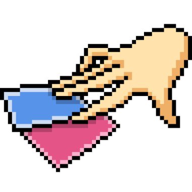 vektör piksel sanat kumar el izole çizgi film