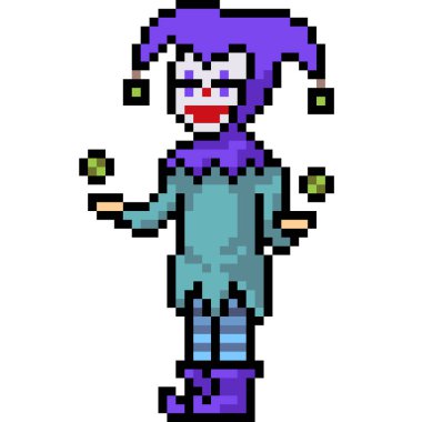 Vektör pikseli palyaço karikatürü