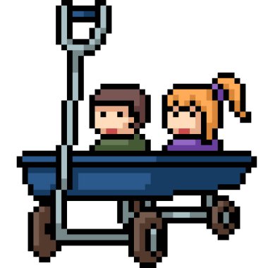 Vektör pikseli çocuk karikatürü