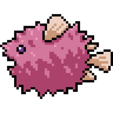 vektör piksel sanat kirpi balığı da izole edilmiş.