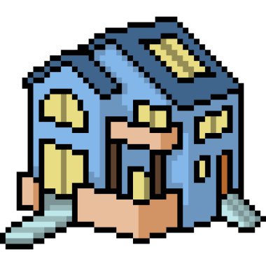 vektör pikseli sanat evi modern izole çizgi film