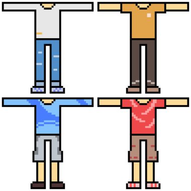 vektör piksel resim seti giysisi izole