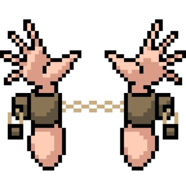 vektör piksel sanat prangası izole edilmiş çizgi film